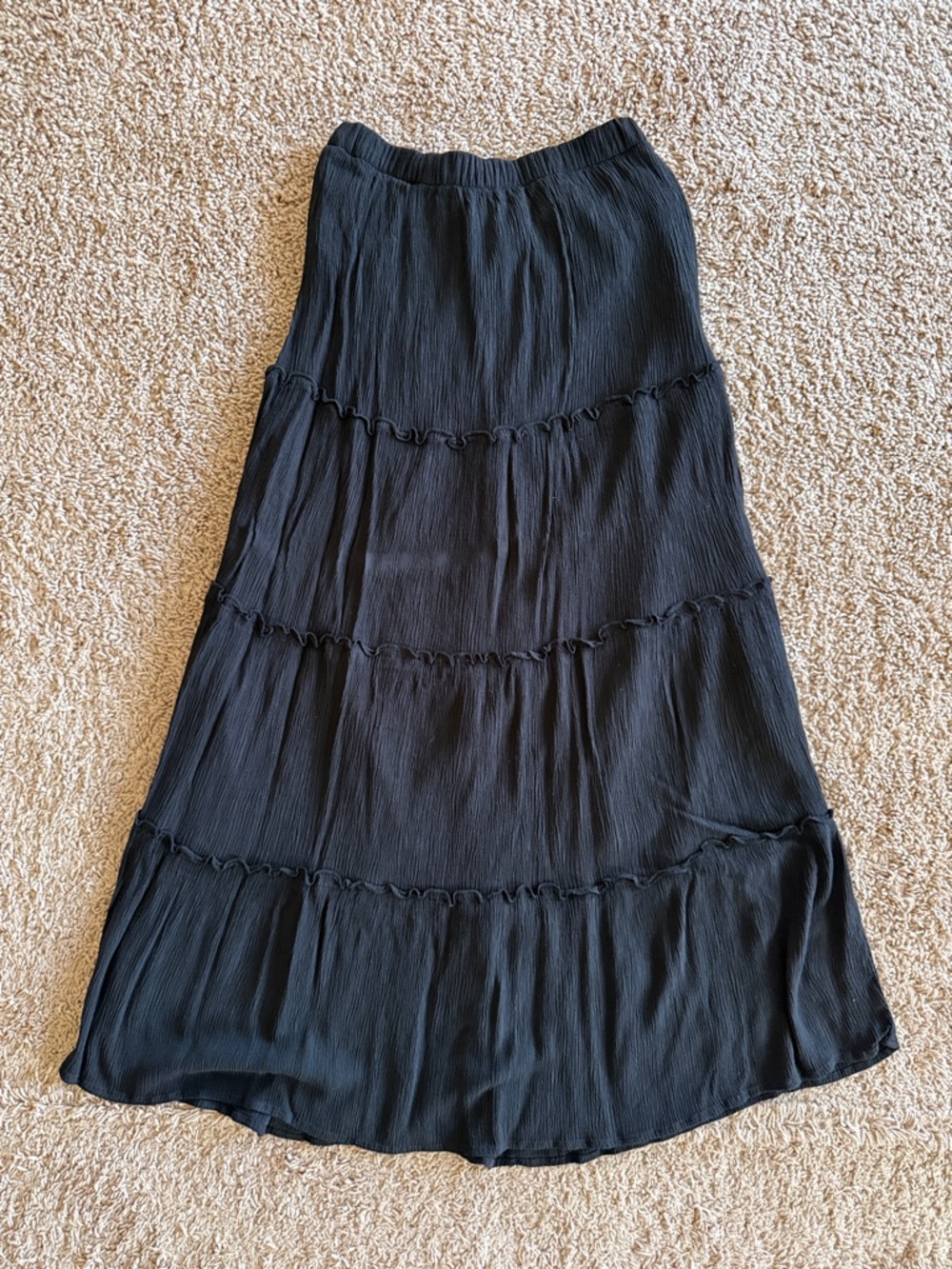 Hollister Black Tiered Maxi Skirt - Small